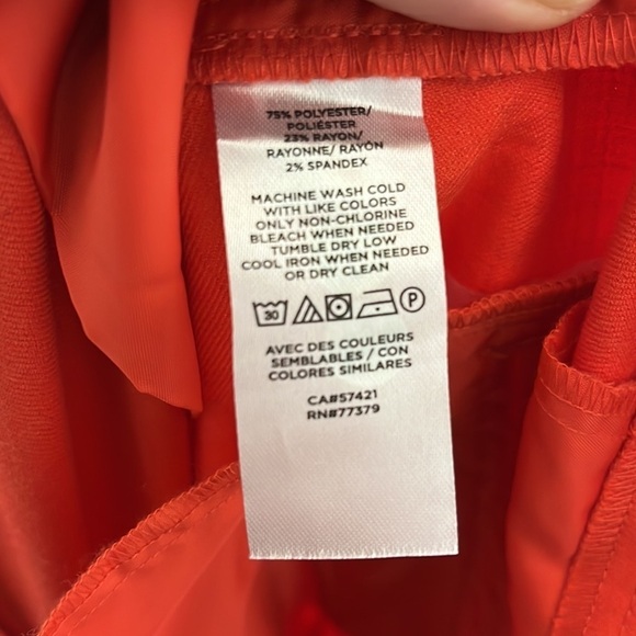 Ann Taylor Orange Plus Size Ankle Pants Loose Wide Leg Office Career Plus 16 - Picture 7 of 7